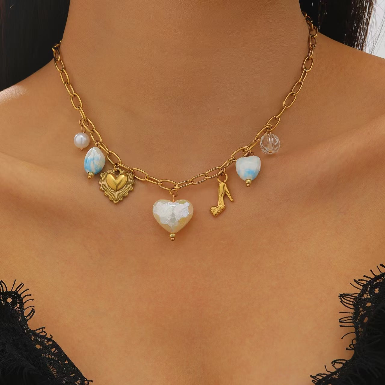Wholesale Fruit Geometric Pendant Clavicle Necklace